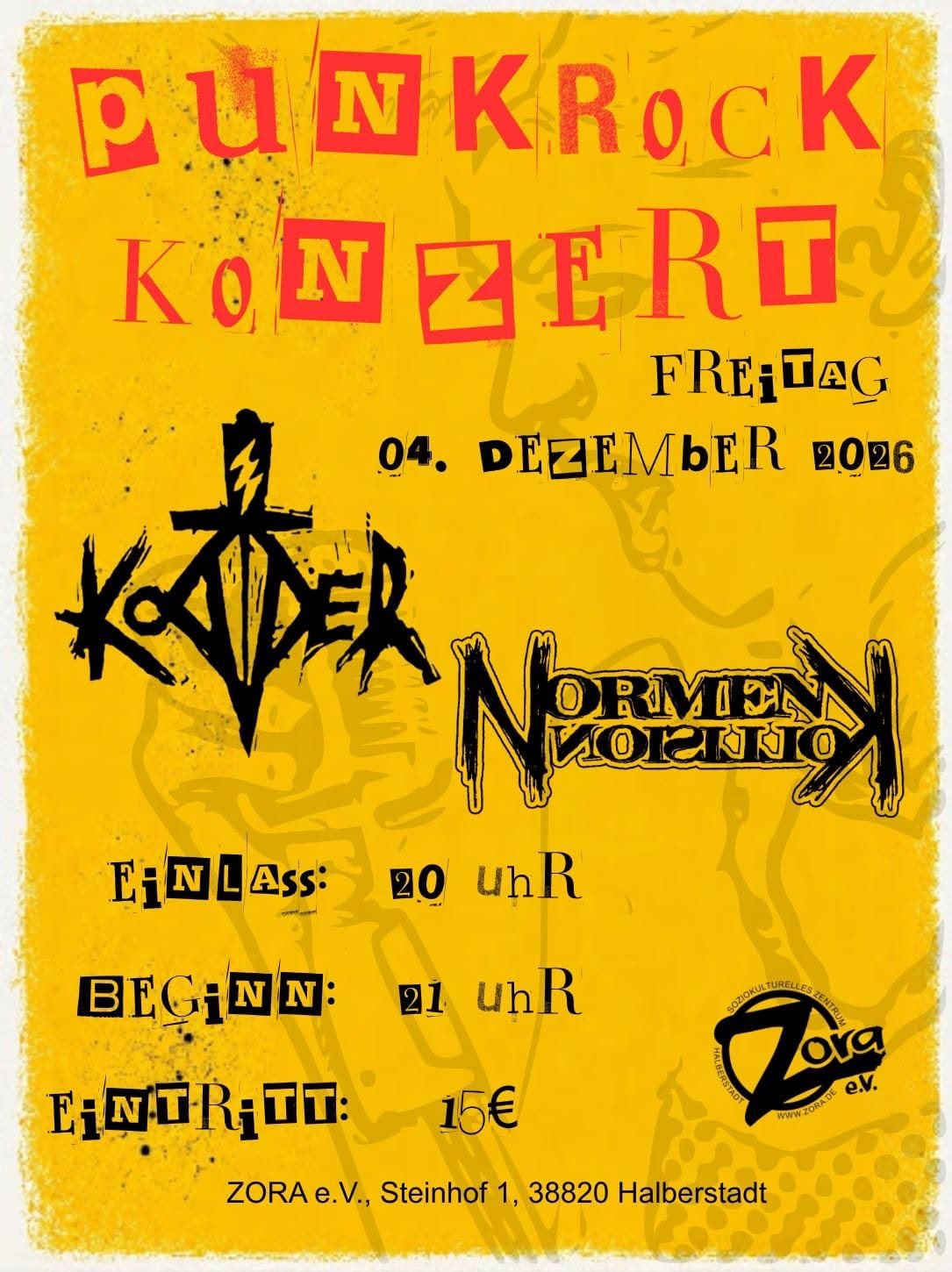 Plakat: Punkrock-Konzert: Kodder, Normenkollision